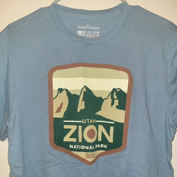 General Standard Utah ZION National Park 1909 Blue Men's Med. USA MADE LOT C8 - Picture 2 of 3